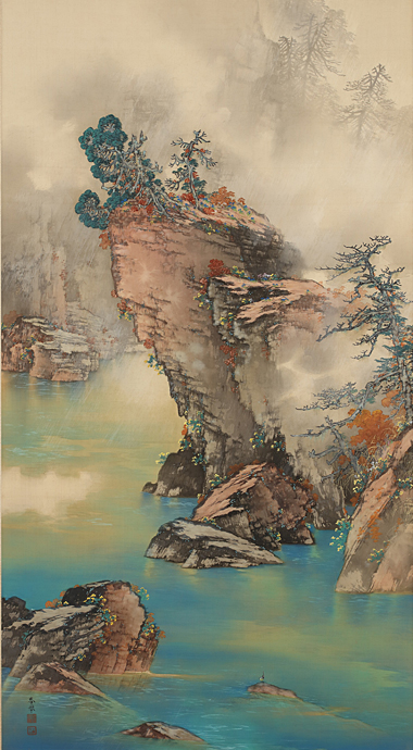 《しぐれ来る瀞峡》昭和6年(1931)　滋賀県立近代美術館蔵　前期展示